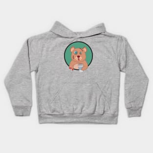 Coffee Zombie Bear Kids Hoodie